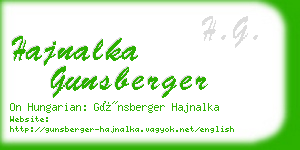 hajnalka gunsberger business card